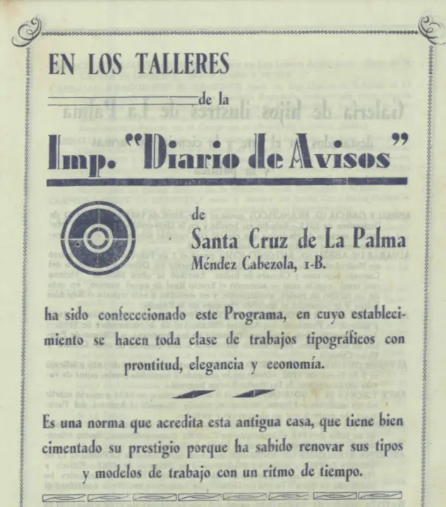 Programa Bajada de La Virgen, 1945.